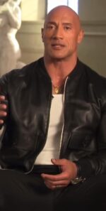 Signature Red Notice Dwayne Johnson Black Leather Jacket - Image 4