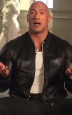 Signature Red Notice Dwayne Johnson Black Leather Jacket - Image 3