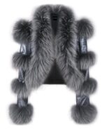 Sheepskin Leather Jacket – Luxury Outerwear with Real Fur and Croc Embossed Finish - Image 4