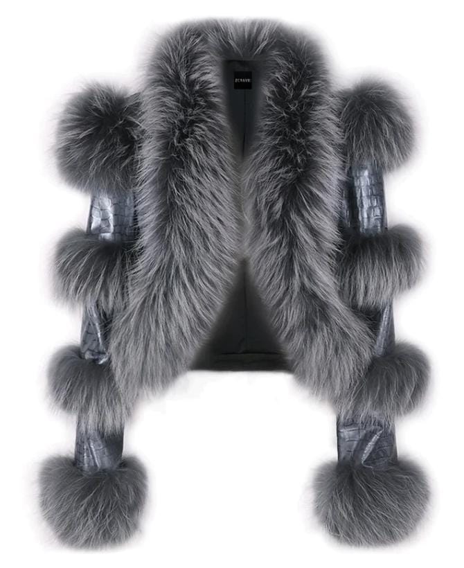 WhatsApp Image 2023-07-05 at 2.34.44 PM Sheepskin Leather Jacket – Luxury Outerwear with Real Fur and Croc Embossed Finish - Image 4