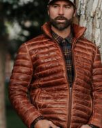 Tan Genuine Lamb Skin Leather Jacket