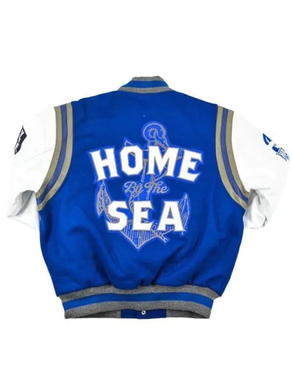 Hampton University Motto 2.0 Varsity Blue Jacket_Back Hampton University Motto 2.0 Varsity Blue Jacket – Bold Style with Tradition - Image 2