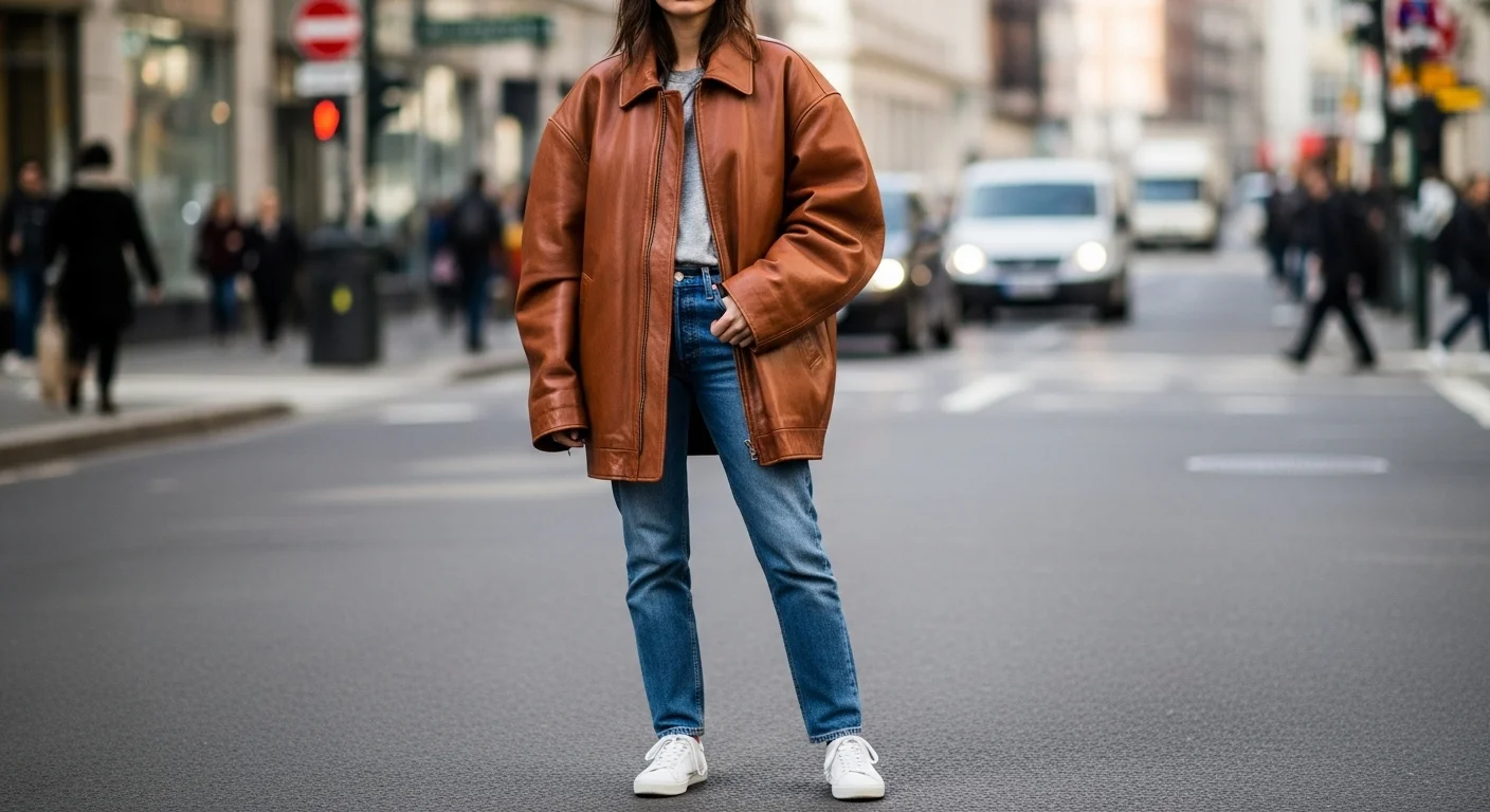 Oversized Leather Jacket