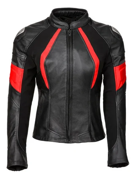 Black Cowhide Leather Biker Jacket