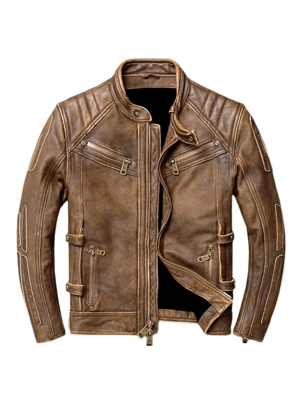 Brown Cowhide Leather Trucker Jacket Brown Cowhide Leather Trucker Jacket