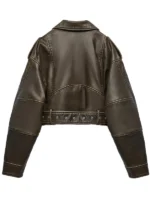 Brown Genuine Leather Biker Jacket