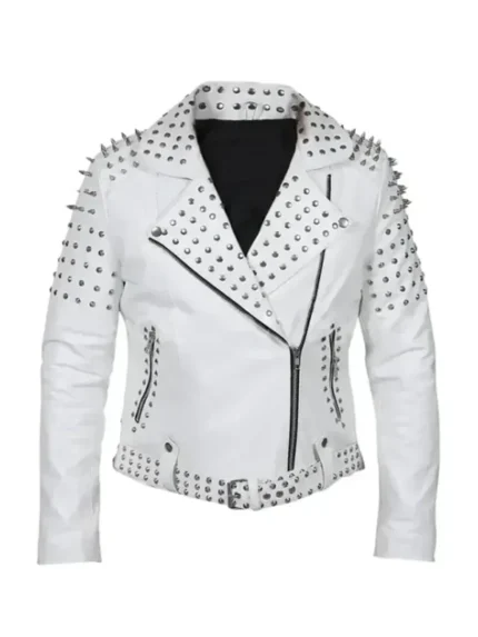White Biker Leather Jacket