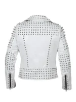 White leather motorcycle jacket