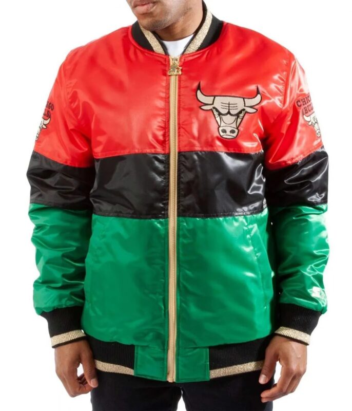 Chicago Bulls 75th Anniversary Color Block Satin Jacket