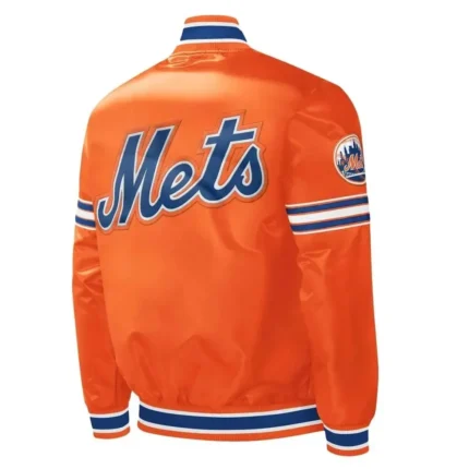 NY Mets Midfield Royal and Orange Satin Jacket