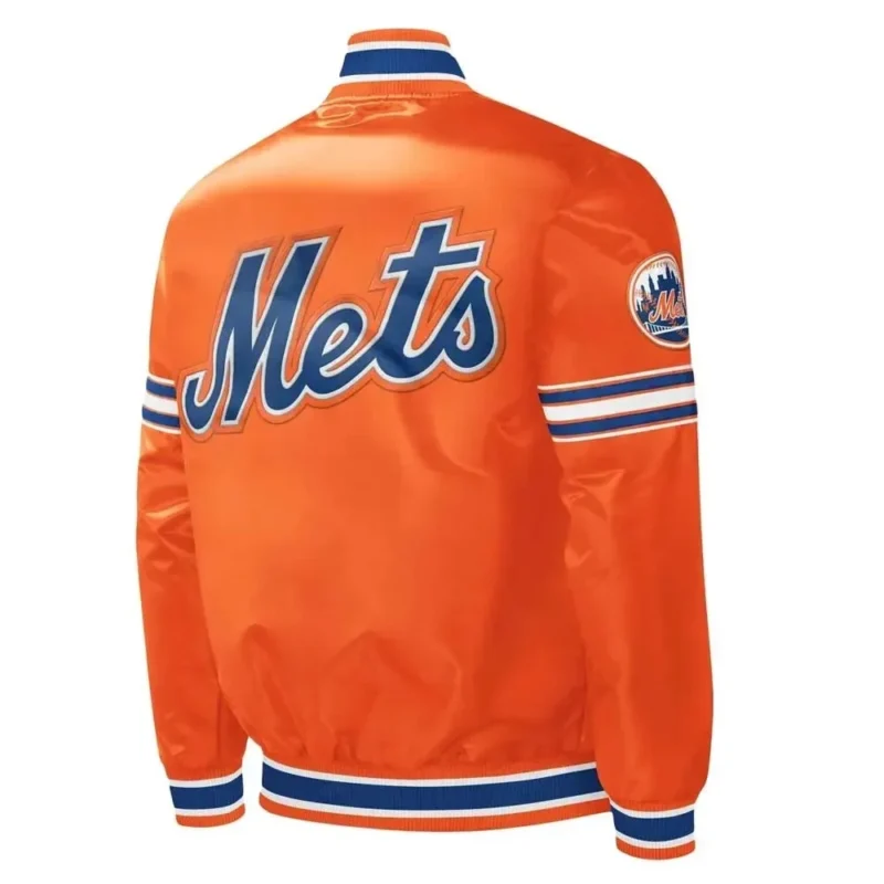 NY Mets Midfield Royal and Orange Satin Jacket